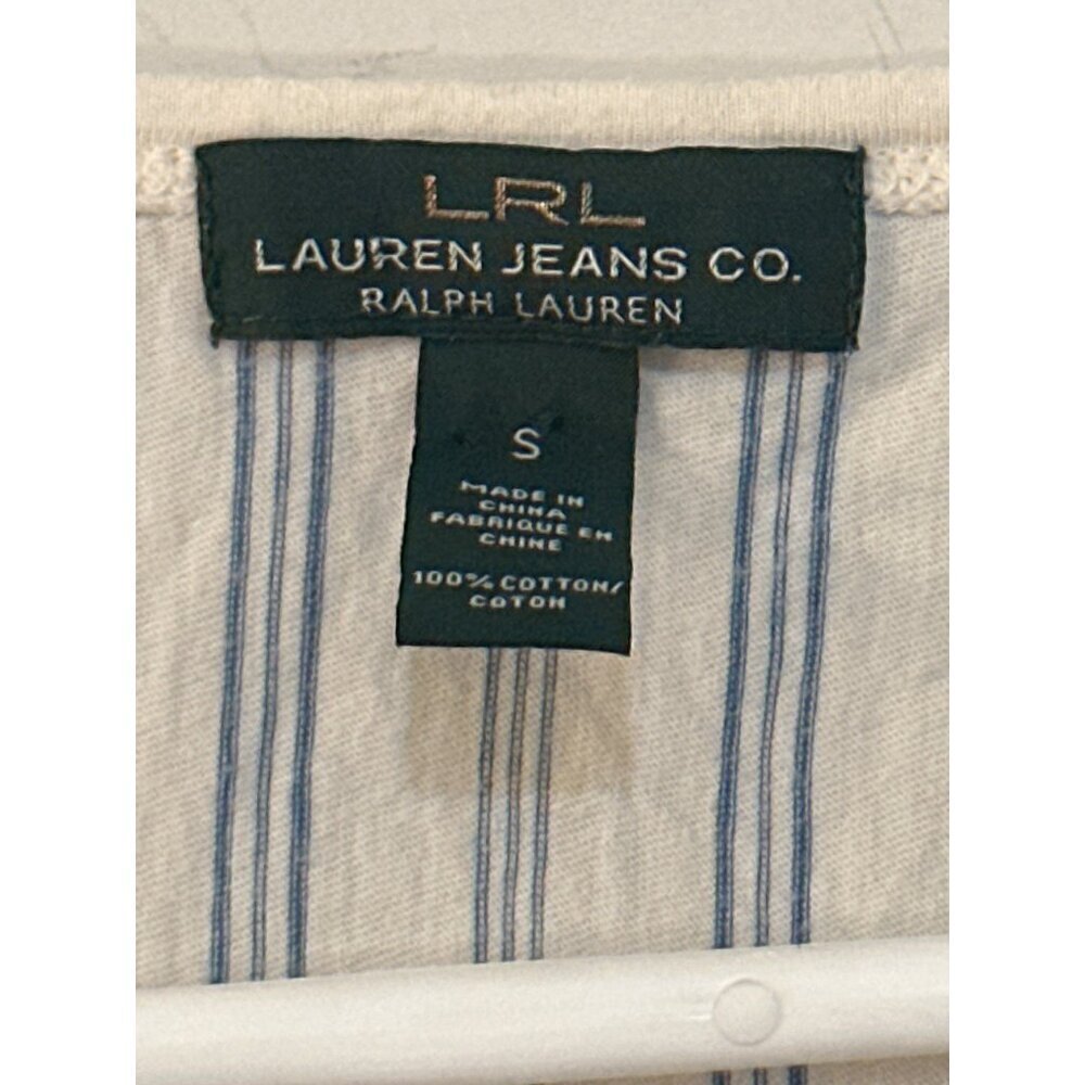 LRL Lauren Jeans Co Ruffle Top Womens S Ruched 90s Peasant Cottage Prairie Boho - Picture 4 of 6